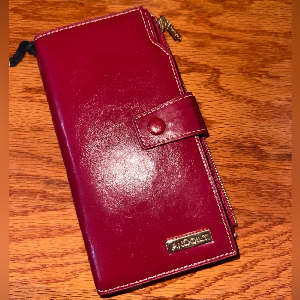 ANDOILT Womens Leather Wallet RFID Blocking Card Large Capacity Checkbook Holder